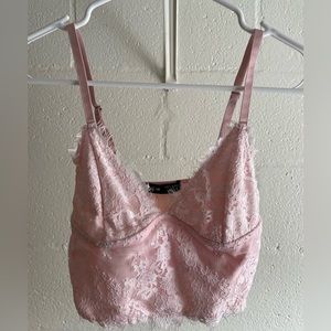 Shein pink lace crop top